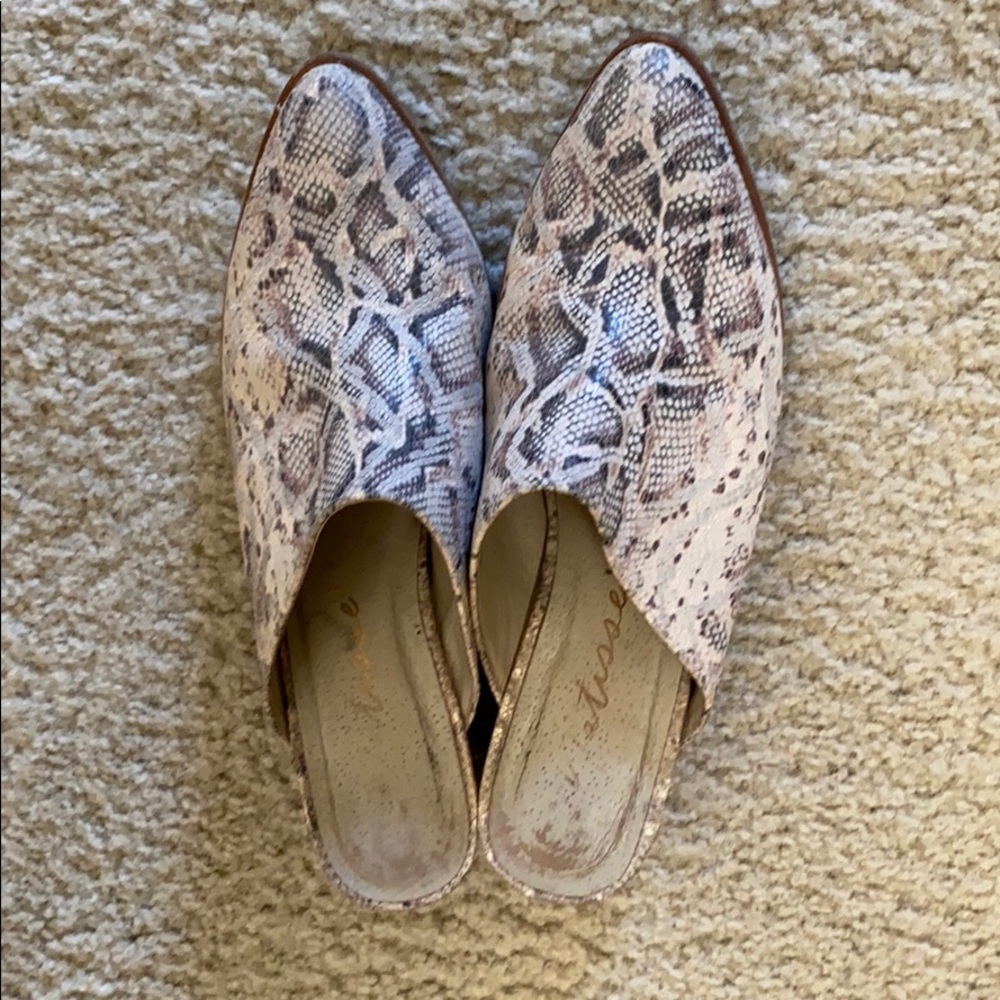 Matisse snakeskin Mules